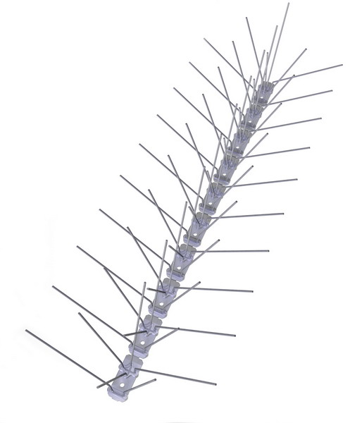 5 reihige Taubenabwehr-Spikes 50 cm lang aus Edelstahl und Polycarbonat
