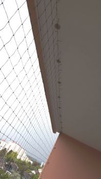 Balkon - Set für Balkone bis 10 m x 5 m (passend zuschneidbar), 1 geknotetes Netz 50 mm Maschenweite
