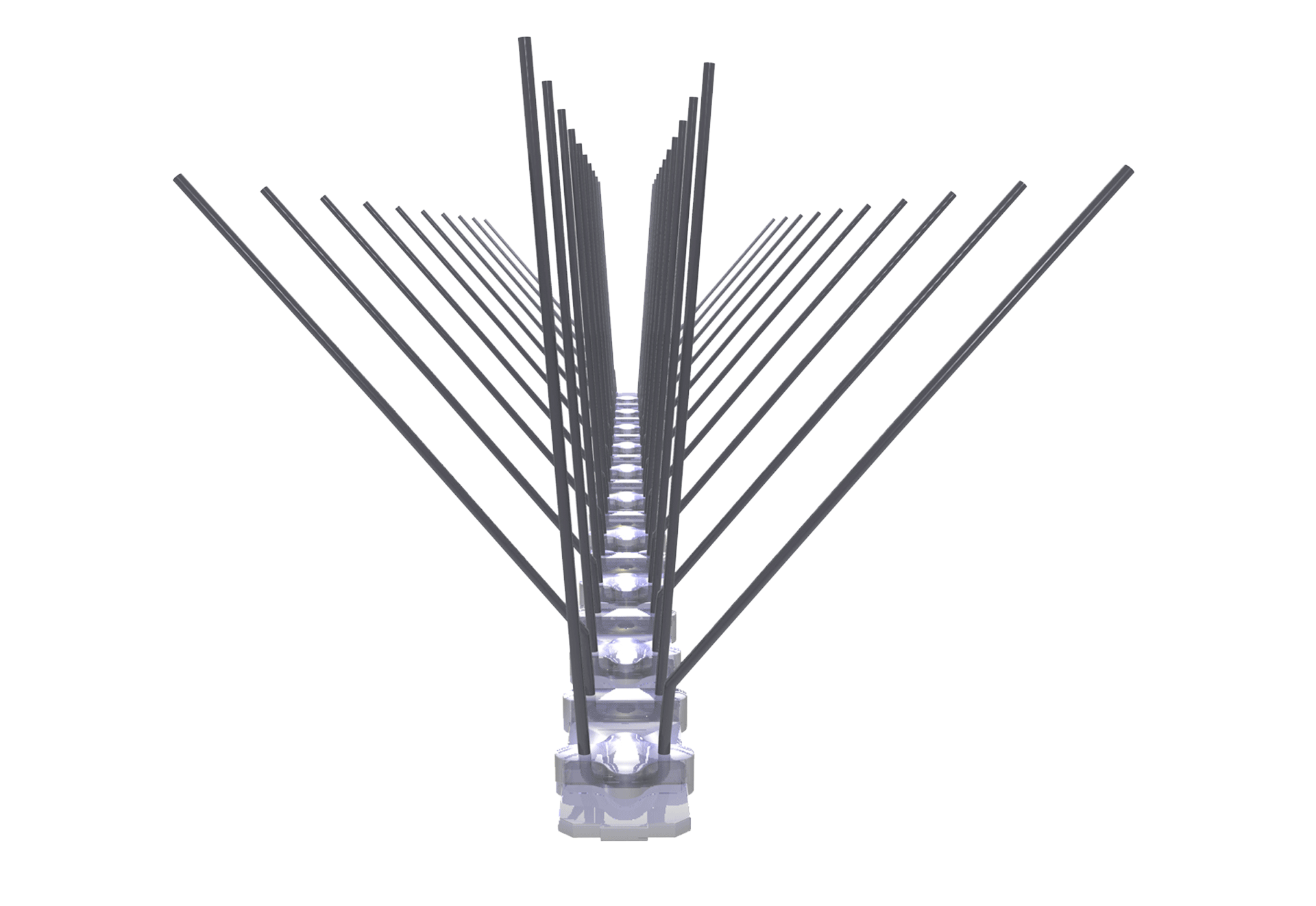 4 reihige Taubenabwehr-Spikes 50 cm lang aus Edelstahl und Polycarbonat